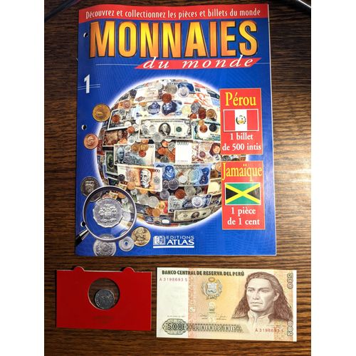 Monnaies Du Monde N°1 : Billet 500 Intis + Pièce De 1 Cent