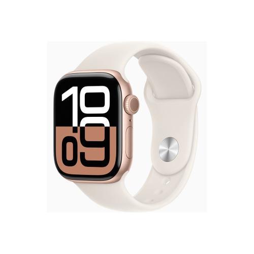 Apple Watch Series 10 Gps - Boîtier Aluminium 42 Mm Finition Or Rose - Taille S/M