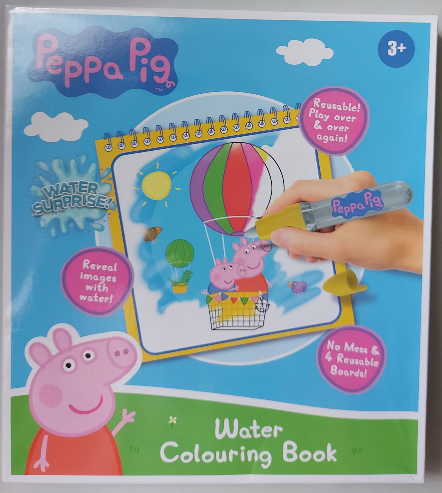 Peppa Pig - Carnet Réutilisable Coloriage À L'eau - Avec Crayon Réservoir