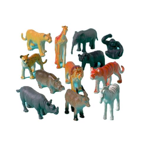 12 Animaux De La Savane, De La Jungle En Plastique - Modèle Assorti De 3 - 6 Cm