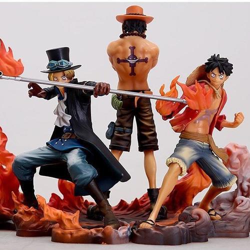 Lot 3 Figurines Luffy Ace Sabo One Piece Collection Personnage Anime Manga Jouet