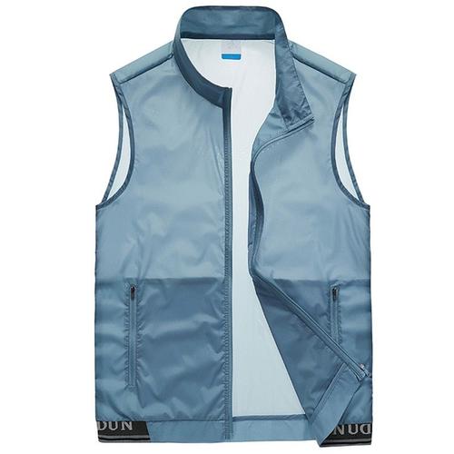 couleur bleu ciel taille XL Gilet d'été en peau pour hommes, respirant, Cool, Anti-uv, protection solaire, plein air, pêche, randonnée, cyclisme, séchage rapide, sans manches