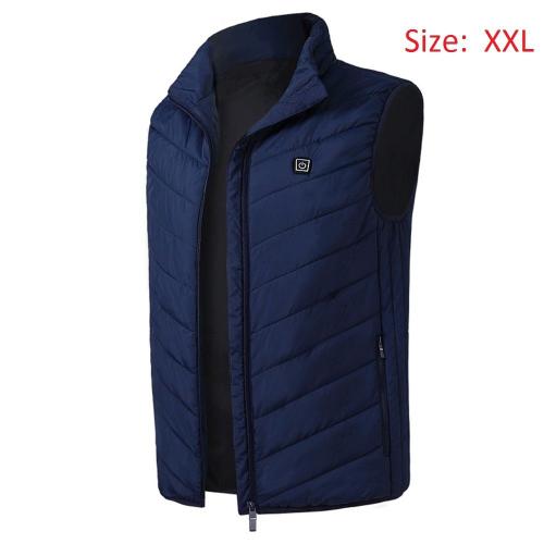 couleur Bleu taille 4XL Gilet chauffant électrique USB pour l'extérieur, avec plumes thermiques, pour le Camping et la randonnée, en hiver, livraison en 5 jours pour les états-unis et l'europe