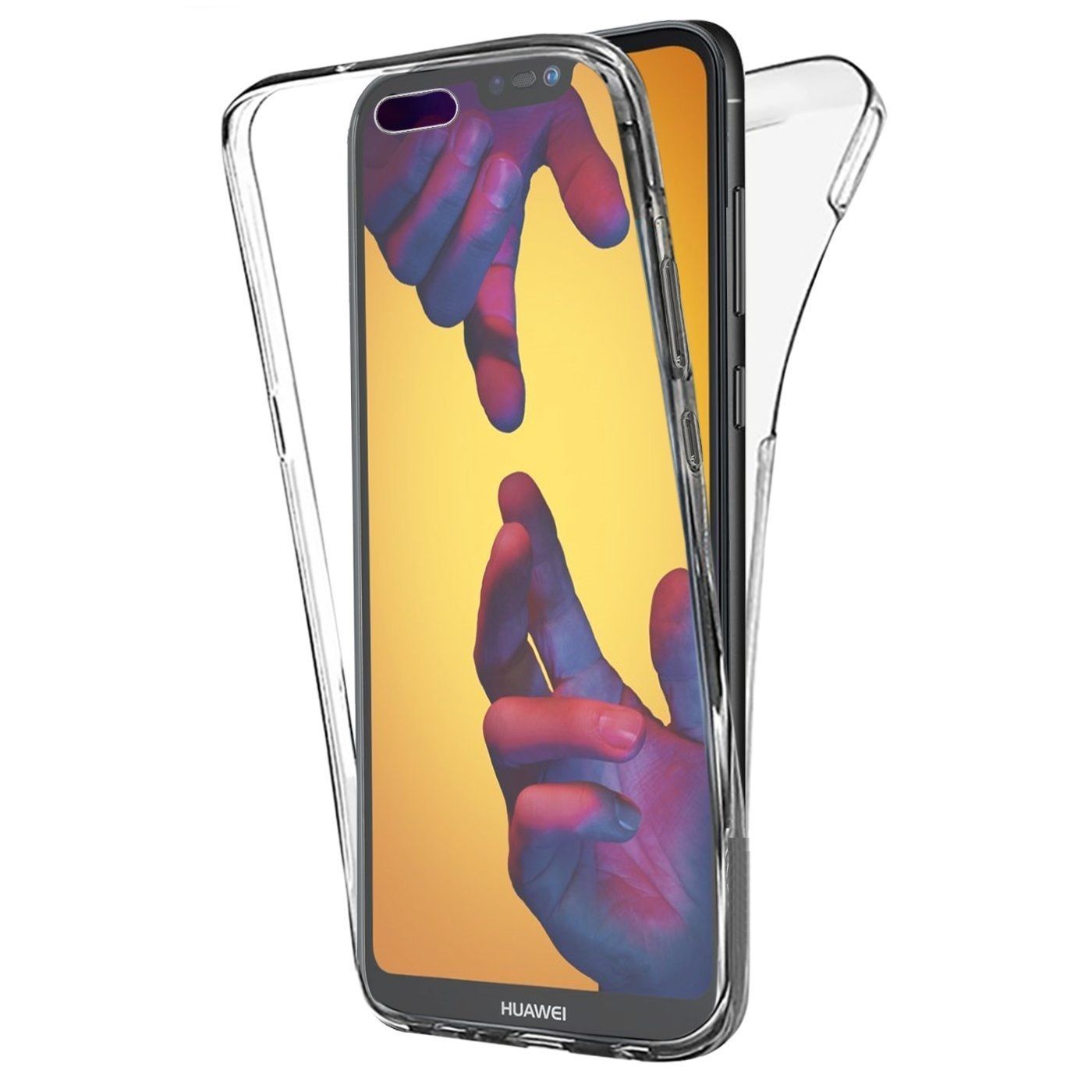 Coque Pour Huawei P20 Lite - Housse Etui 360 Integrale Silicone Transparent 2 Parties Avant Arriere Emboitable [Phonillico]