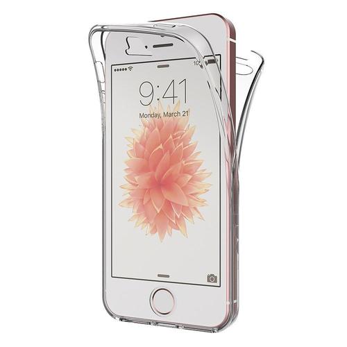 Coque Pour Iphone 5 / 5s / Se (2016) - Housse Etui Gel Tpu Silicone Integrale Transparent Protection Full Silicone Souple Deux Parties Avant Arriere Emboitable [Phonillico]