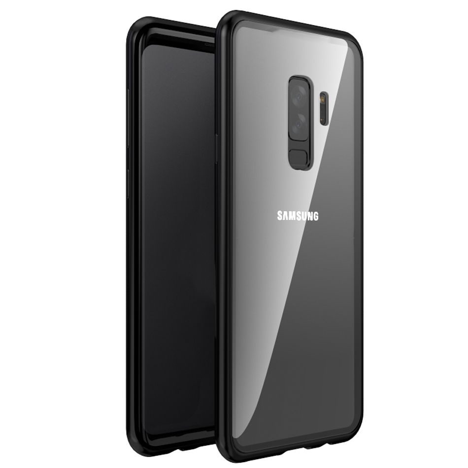 Coque Pour Samsung Galaxy S9 - Coque Magnetique Noir Housse Etui 360 Integral Full Protection Metal Film Vitre Ecran Ultra Resistant [Phonillico]