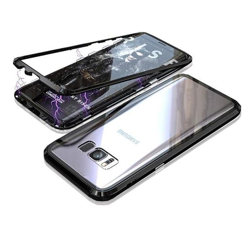 Coque Pour Samsung Galaxy S8 - Coque Magnetique Noir Housse Etui 360 Integral Full Protection Metal Film Vitre Ecran Ultra Resistant [Phonillico]