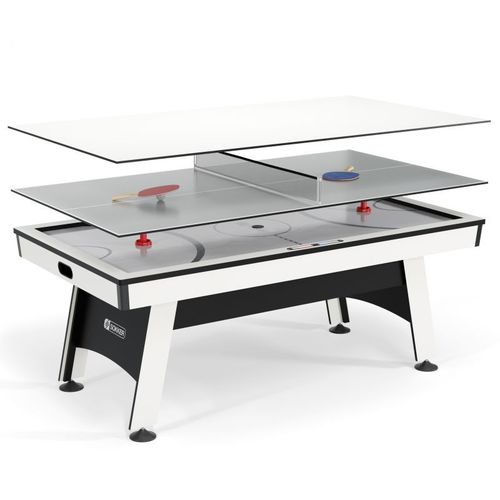 Table multi-jeux 3 en 1 - Samurai - Air Hockey, Ping-Pong et convertible Table d?natoire