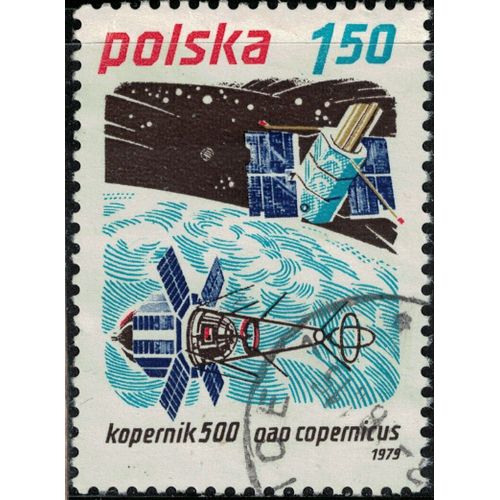 Pologne 1979 Oblitéré Used Espace Satellites Kopernik 500 Et Oao Copernicus Y&t Pl 2479 Su