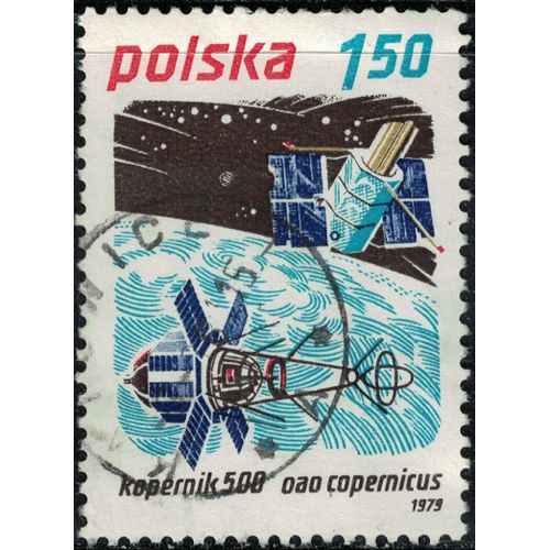 Pologne 1979 Oblitéré Used Espace Satellites Kopernik 500 Et Oao Copernicus Y&t Pl 2479 Su