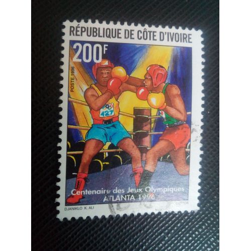 Timbre Cote D'ivoire Y T 969 Jeux Olympiques D'été - Atlanta . Boxe 1996 ( 151006 )