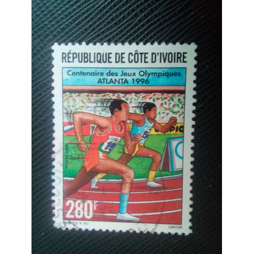 Timbre Cote D'ivoire Y T 970 Jeux Olympiques D'été À Atlanta 1996 ( 151006 )