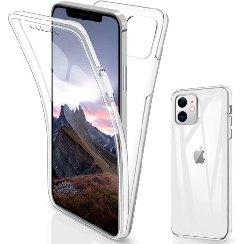 Coque Pour Iphone 12 Mini (5,4") - Housse Etui 360 Integrale Silicone Transparent 2 Parties Avant Arriere Emboitable [Phonillico]