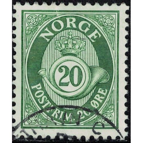 Norvège 1962 Oblitéré Used Posthorn Corne Postale 20 Ore Vert Y&t No 438 Su