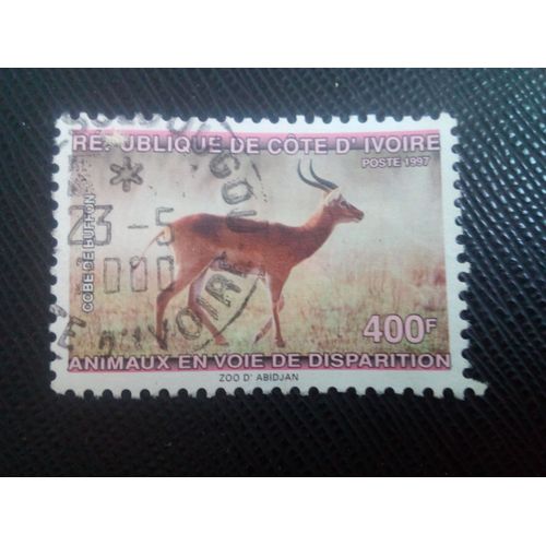 Timbre Cote D'ivoire Y T 994 Animaux En Voie De Disparition Kob (Kobus Kob) 1997 ( 151006 )