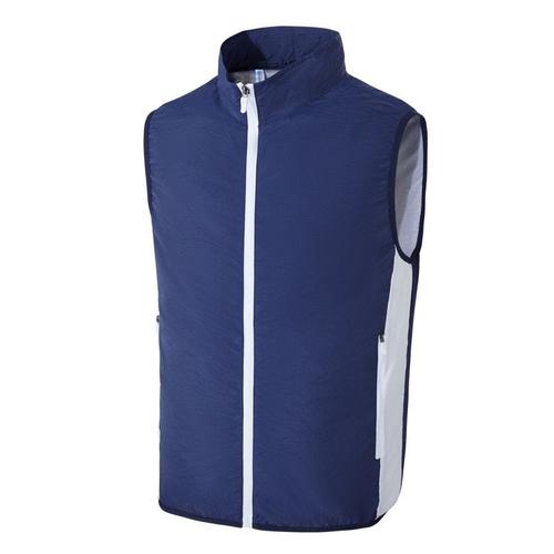 couleur Marine avec éventail taille L Gilet de randonnée pour hommes et femmes, veste de travail en plein air, à refroidissement rapide, respirante, 3 vitesses, vent fort, cyclisme, été