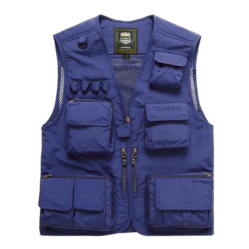 couleur bleu ciel taille XL Gilet de loisirs d'extérieur pour hommes, gilet en maille, respirant, de haute qualité, pour photographie, randonnée, tournage, Camp, réalisateur, vêtements de journal