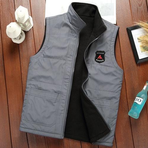 couleur Gris taille XL Veste polaire Double face pour homme, gilet de loisirs pour adultes, multi-poches, vêtements de sport militaires, collection automne hiver