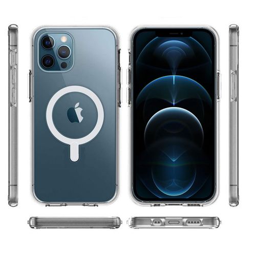 Coque Pour Iphone 13 Pro Max (6,7") - Silicone Transparent Avec Cercle Magnetique Integre [Phonillico]