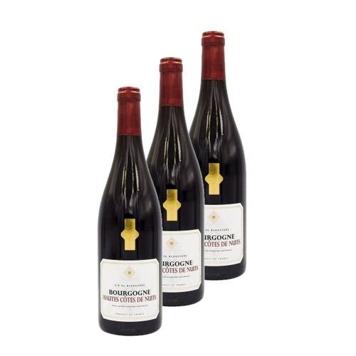 Lot 3x Vin Rouge Bourgogne Hautes Côtes De Nuits Aop - Bouteille 750ml