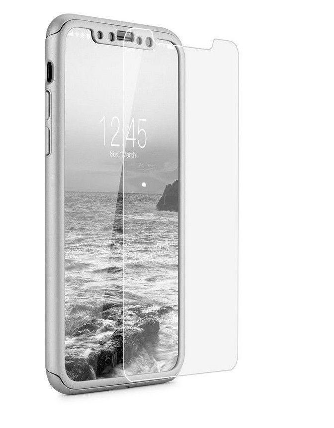 Coque Pour Iphone 11 Pro Max - Coque Argent + Verre Trempe - Housse Etui 360 Protection Rigide Plastique Dur Film Vitre Ecran Ultra Resistant Phonillico©