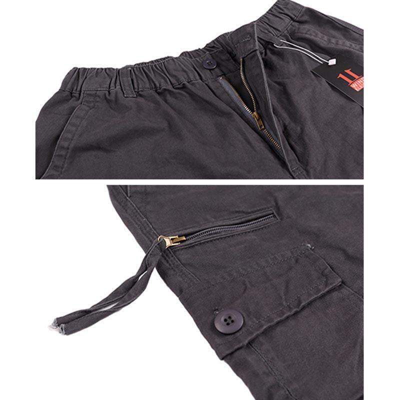 Pantalon Cargo Hiver Homme Multi-poches Doublé Polaire Regular Droit  Pantalon de Travail en Coton Couleur Unie