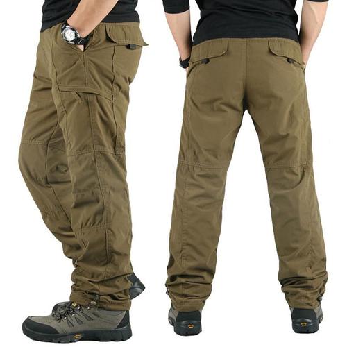 Pantalon Cargo Homme Hiver Doublé Polaire Regular Droit Pantalon de Travail  Multi-poches en Coton Couleur Unie Noir - Cdiscount Prêt-à-Porter