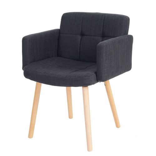 Chaise De Séjour Orlando Ii, Style Rétro   Tissu, Gris Foncé