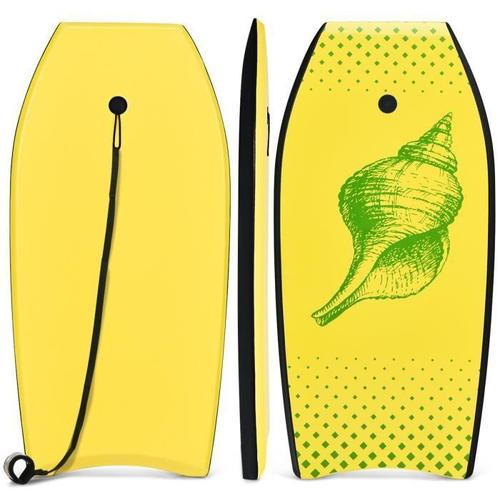 Bodyboard Costway - Planche De Surf En Xpe - Charge 85kg - Conque Jaune
