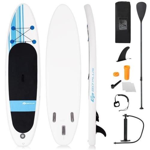 Stand Up Paddle Gonflable Costway - 305x76x15cm - Pvc - Pagaie Réglable - Aileron Amovible