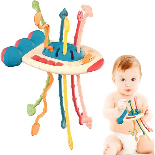 Montessori Jouets Pour Bebe, Sensoriel Corde À Tirer En Silicone Jouet Pour Bébé Naissance,Pour 1 2 Ans Garcon Fille D'anniversaire Noël Cadeaux
