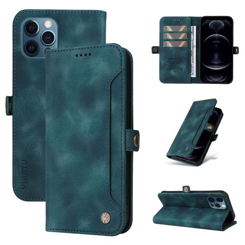 Coque Iphone 12 Pro Max,Etui A Rabat Pour Iphone 12 Pro Max,Etui Portefeuille 4 Emplacements Pour Cartes,1 Money Pocket,Coque Pour Iphone 12 Pro Max,Bleu