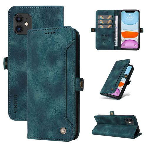 Coque Iphone 12 Mini,Etui A Rabat Pour Iphone 12 Mini,Etui Portefeuille 4 Emplacements Pour Cartes,1 Money Pocket,Coque Pour Iphone 12 Mini,Bleu