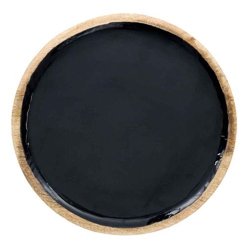 Paris Prix - Dessous D'assiette En Bois "Black Forest" 35cm Noir
