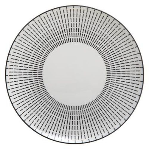 Lot De 6 Assiettes Plates Porcelaine "Lunis" 27cm Noir