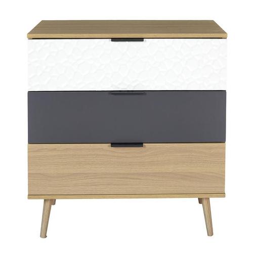 Paris Prix - Commode Design 3 Tiroirs "Sven" 80cm Naturel