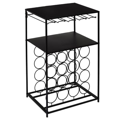 Paris Prix - Desserte En Métal "Porte Bouteilles" 70cm Noir