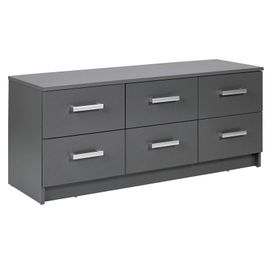 Paris Prix - Commode 6 Tiroirs Design "Azio" 122cm Gris