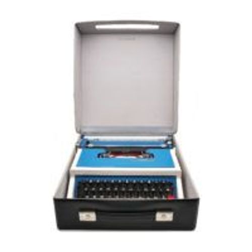 Bmb Idem Underwood 315 Bleue Et Blanche Machine A Ecrire Vintage.