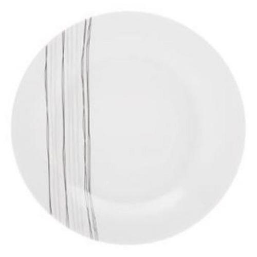 Lot De 6 Assiettes À Dessert "Lignes" 19cm Blanc