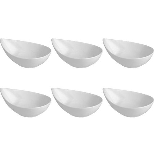 Lot De 6 Coupelles Porcelaine "Goutte" 21cm Blanc