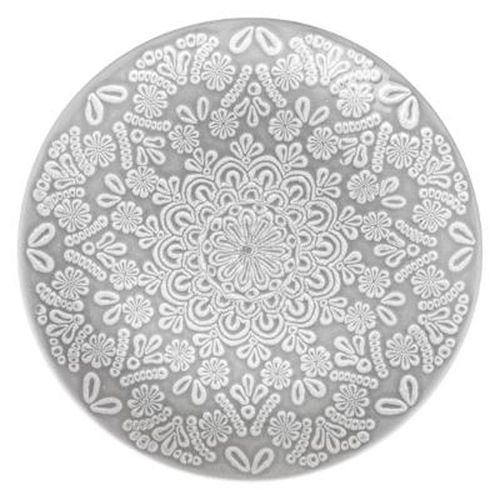 Lot De 6 Assiettes Plates "Hacienda" 27cm Gris