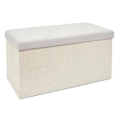 Paris Prix - Banc Coffre Pliable "Tressé" 76cm Gris