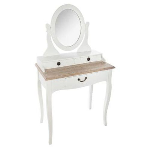 Coiffeuse 3 Tiroirs "Chrysa" 136cm Naturel