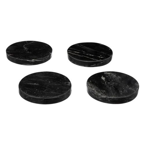 Lot De 4 Dessous De Verre "Sublima" 10cm Noir