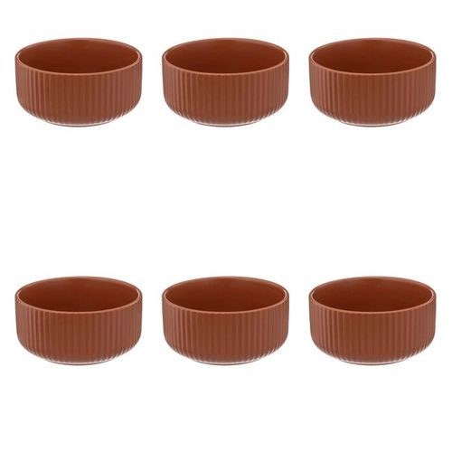 Lot De 6 Coupelles "Côtelé" 80cl Terracotta