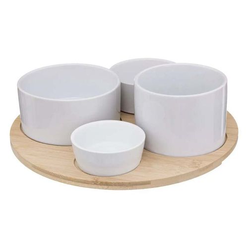 Set Apéritif 5 Pièces "Bambou" 33cm Blanc