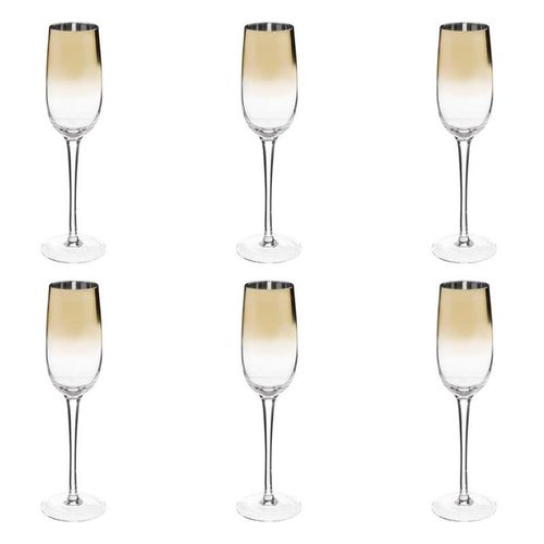 Lot De 6 Flûtes À Champagne "Arya" 21cl Or