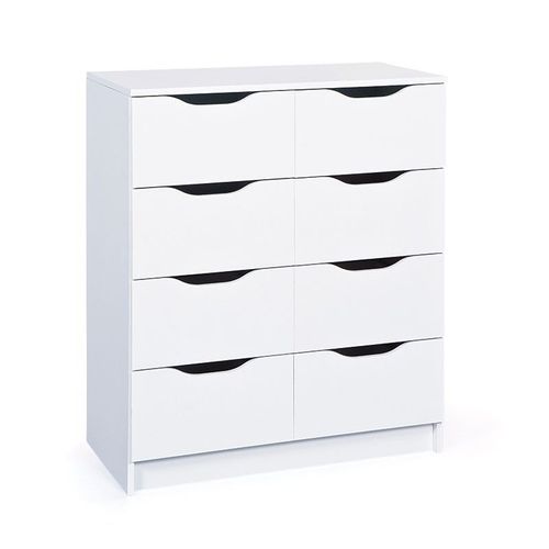 Paris Prix - Commode 8 Tiroirs "Tilda" 80cm Blanc
