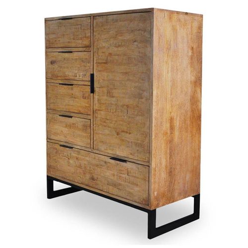 Paris Prix - Buffet 4 Tiroirs & 1 Porte "Bolta" 112cm Naturel